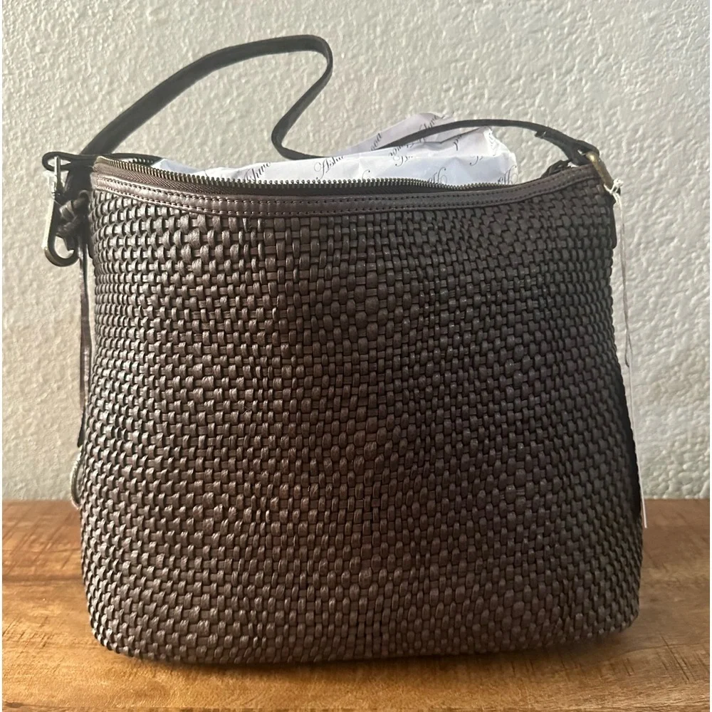 🆕 ASHWOOD WOVEN HOBO BAG IN BROWN - Picture 3 of 10